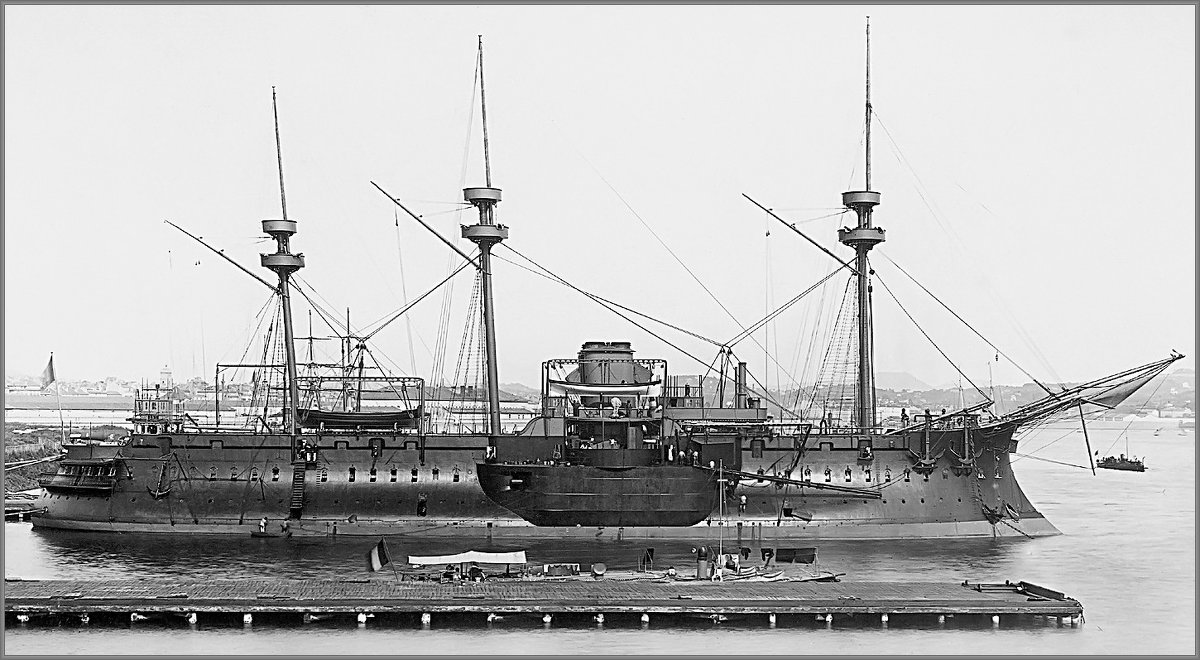 French central battery and barbette ironclad "Le Redoutable" in 1889 - Александр 