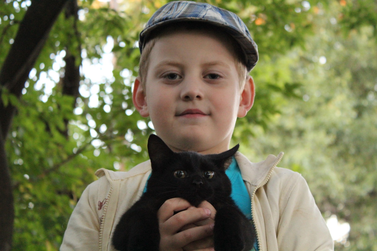 ребенок с котом - Ольга 