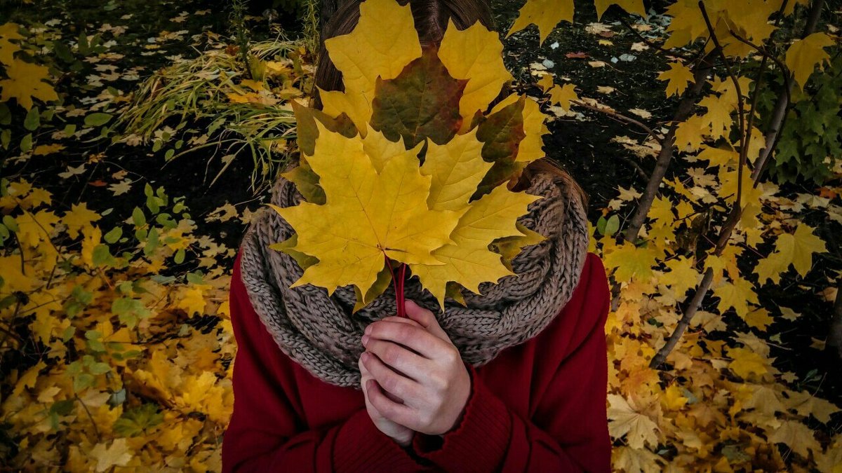 Рыжая девушка осенью - 57 фото