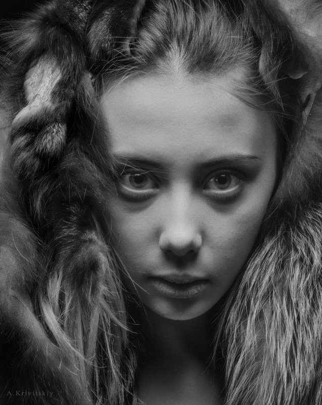 Portrait with fur. Photo tests. A. Krivitsky&#39;s Photographic Theater. - krivitskiy Кривицкий