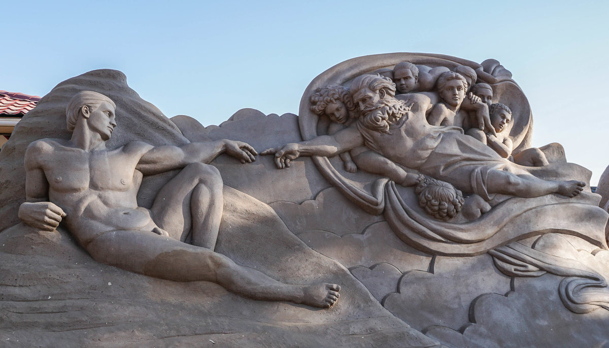 Скульптуры из песка. Сотворение Адама - Владимир Орлов