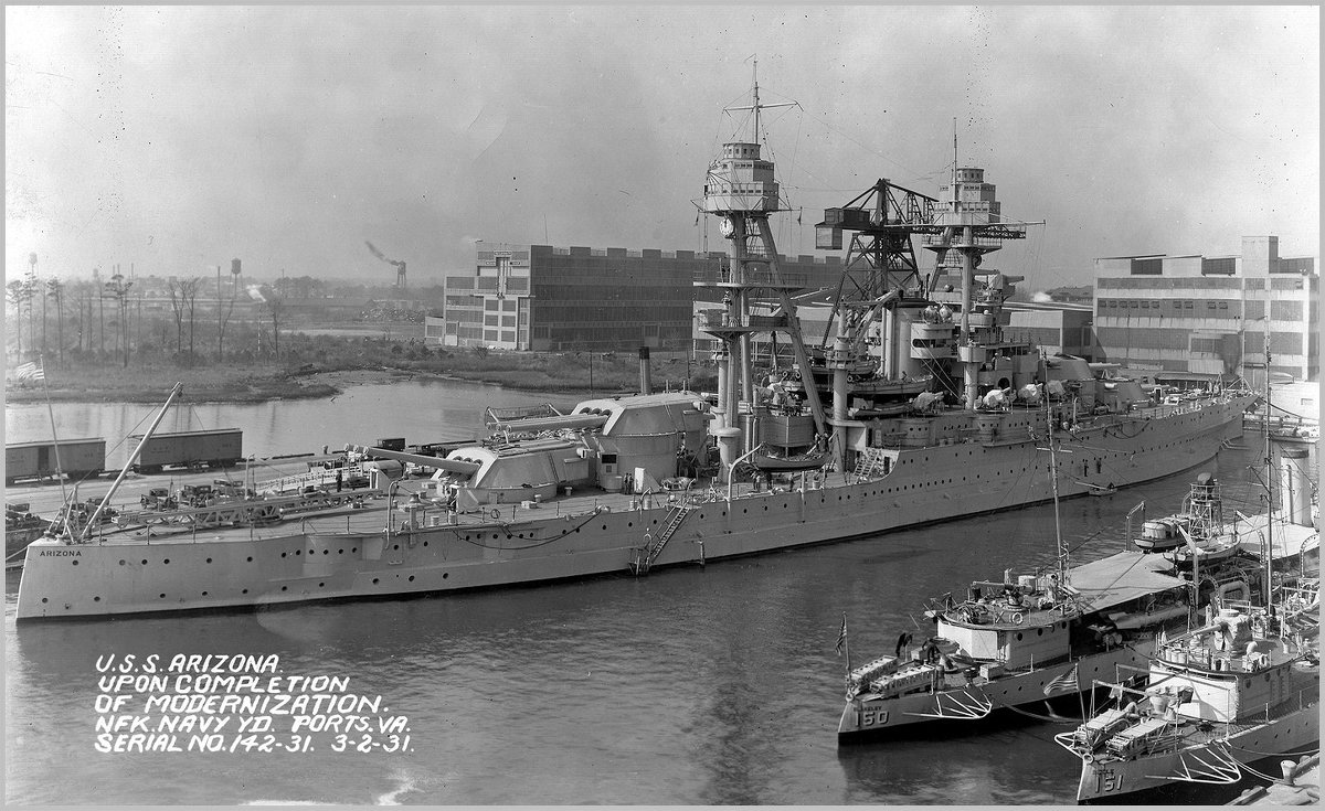 USS "Arizona" upon completion of modernization, Norfolk Navy Yard, 2.03.1931. - Александр 