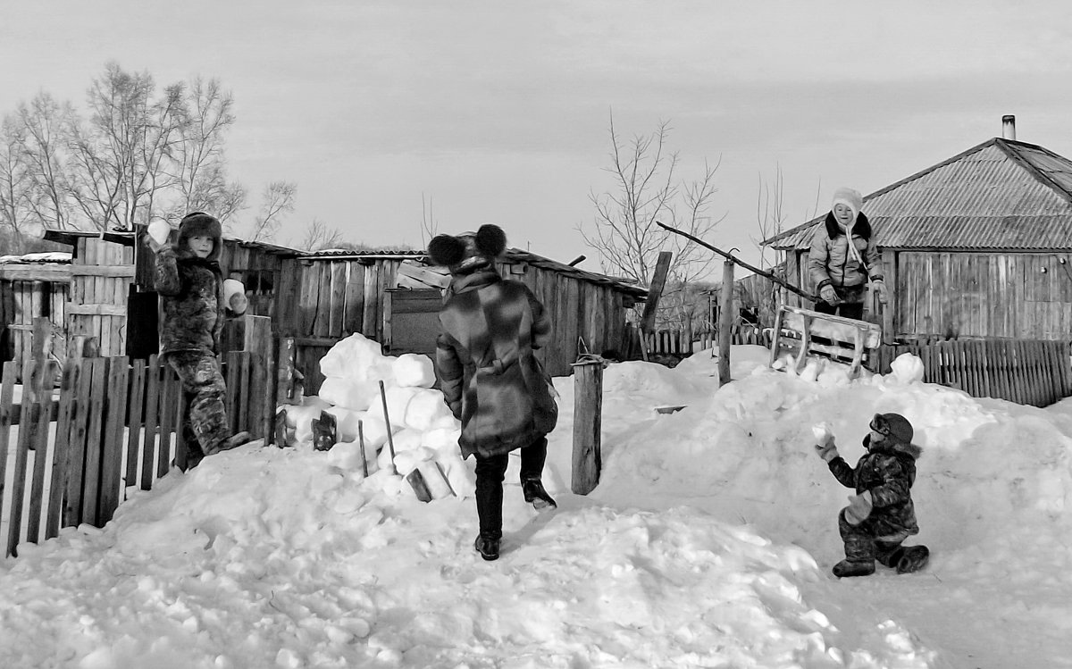 Зимние игры детей села - Светлана Рябова-Шатунова