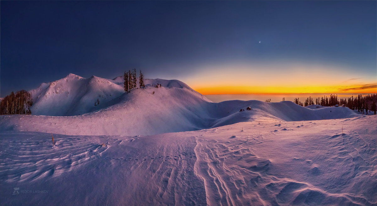 Зимний рассвет в горах Абхазии Федор Лашков