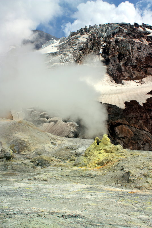 Фумаролы в кратере Мутновского вулкана - Александр Белов