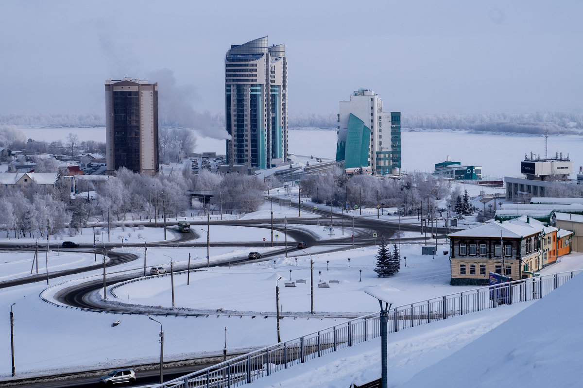 Зима в городе Барнаул