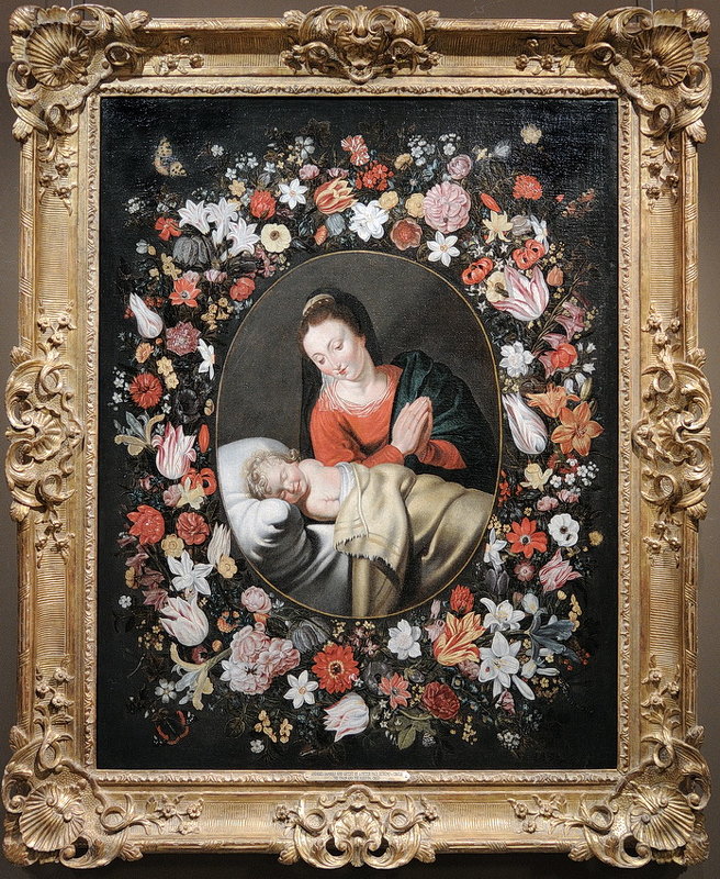 Андриас Даниэльс, Антверпен, около 1620 г., "Мадонна с младенцем в венке из цветов" - Николай Белавин