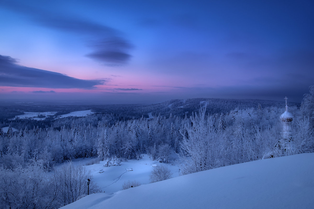 Рассвет в Пермском крае зима