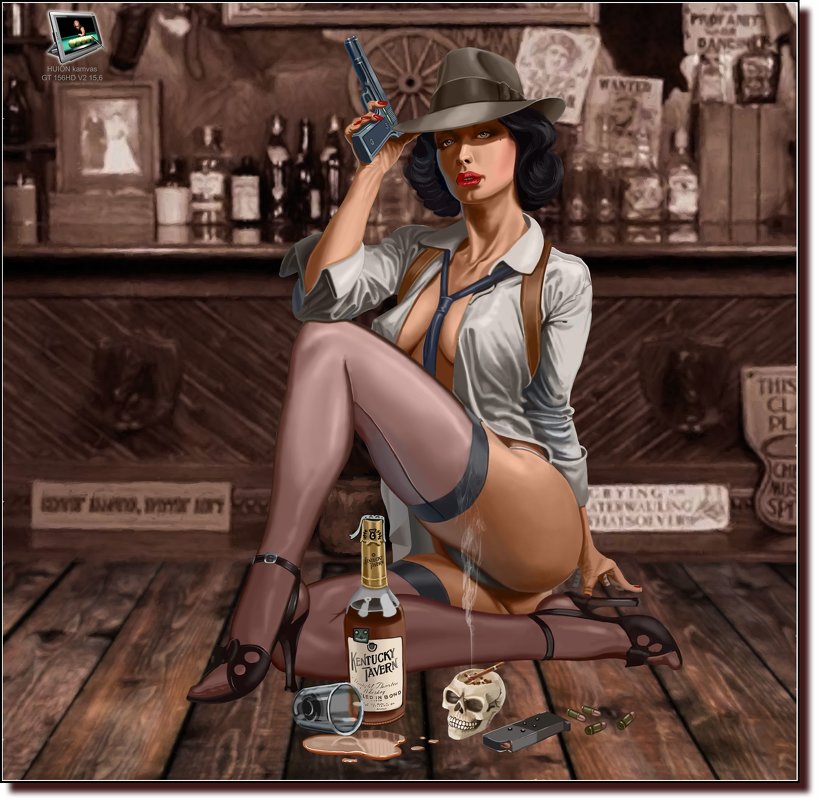 Girl in Western style. (работа выполненная на графическом планшете Huion.) № 75 - Anatol L