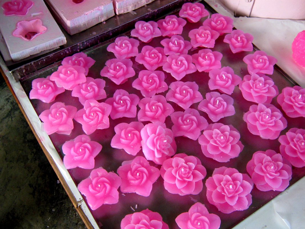 Декоративные свечи из лепестков роз - Елена Семигина