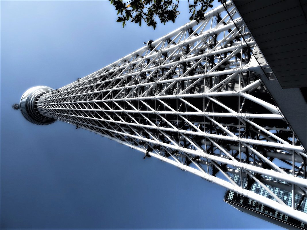 ТВ  башня Токио Tokyo Skytree вблизи - wea *