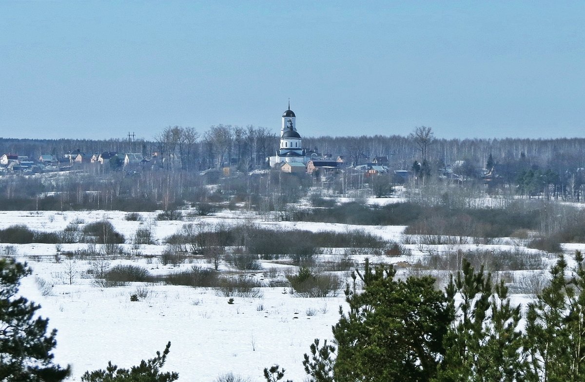 Вид на село Новосергиево с колокольни Казанского храма Заречья - Евгений Кочуров