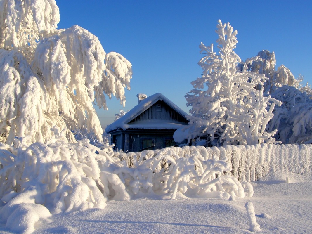 Деревня в снегу