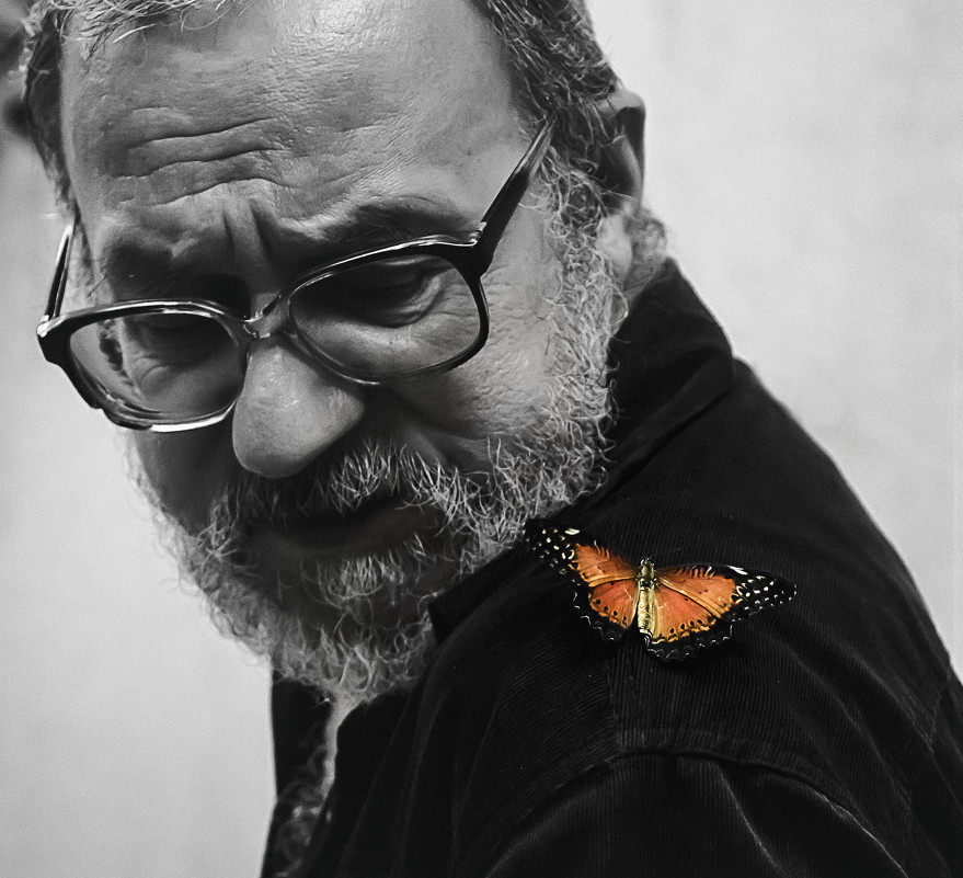 Old man and butterfly - Наталья Наумова