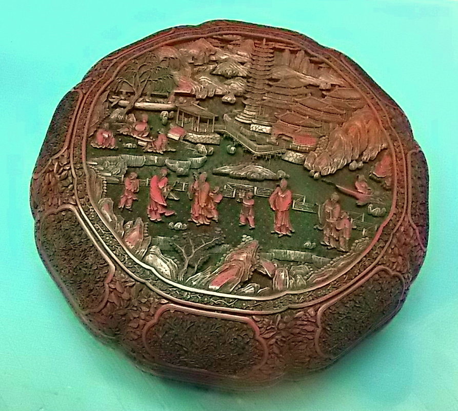 Шкатулка из красного лака, Китай XIX век. - Елена 