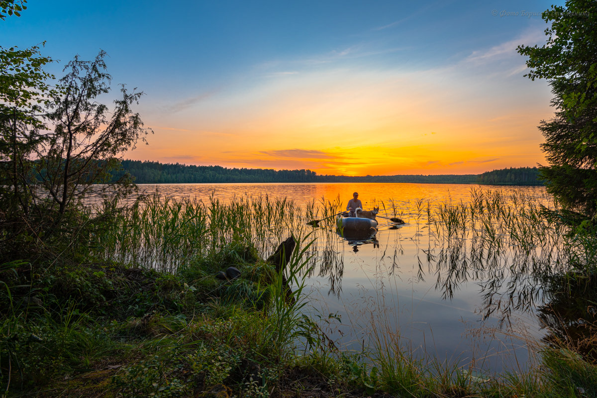 Закат на лесном озере - Борис Устюжанин