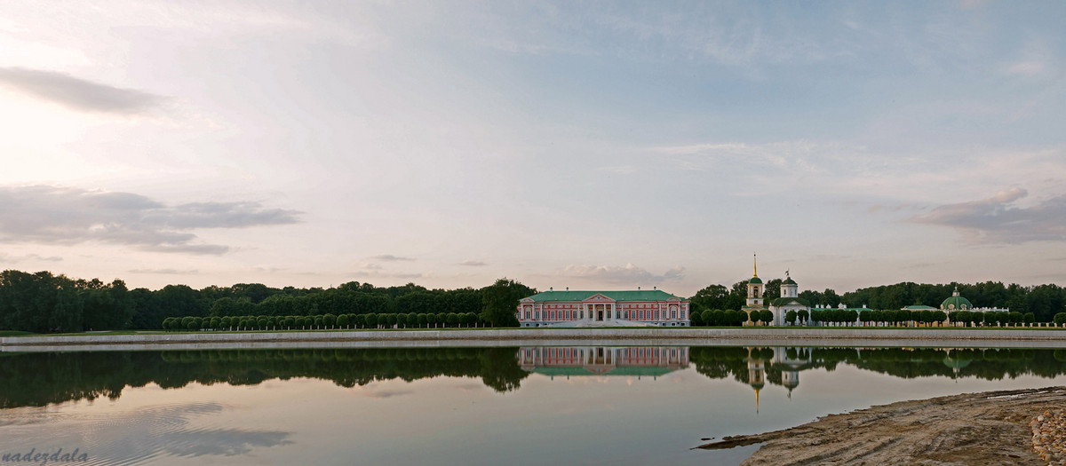 Панорама Большого дворцового пруда и усадьбы Кусково - Надежда Лаптева