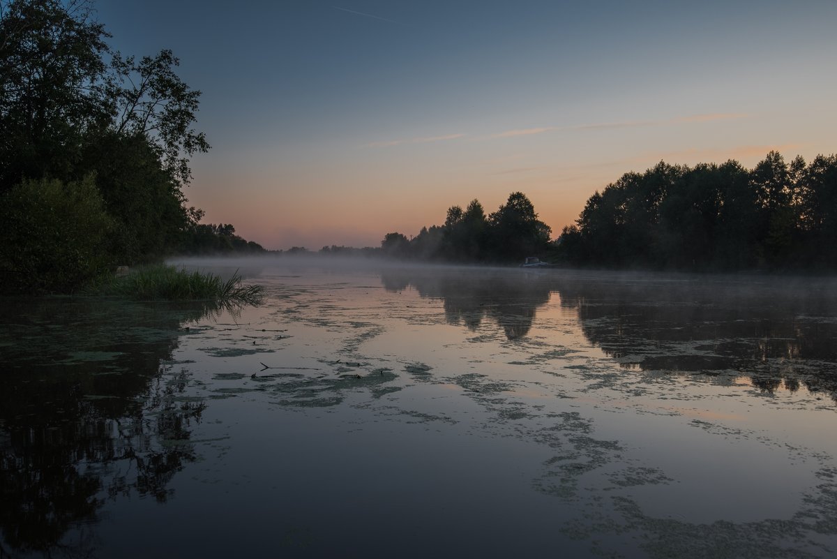 Августовское утро на реке Дубне. - Виктор Евстратов