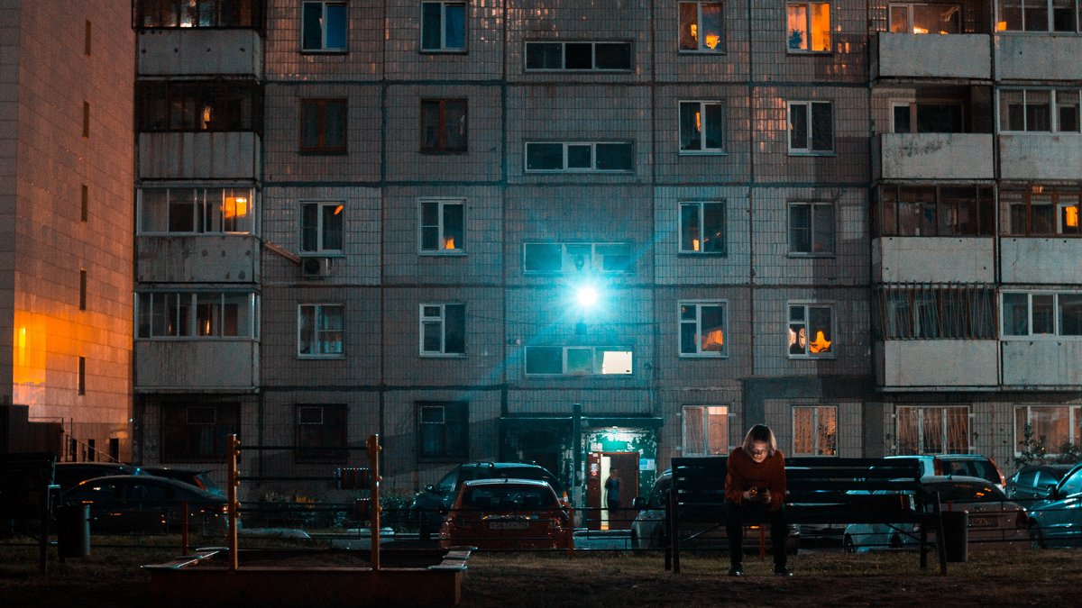 Ночной Кемерово - под пыльным небом