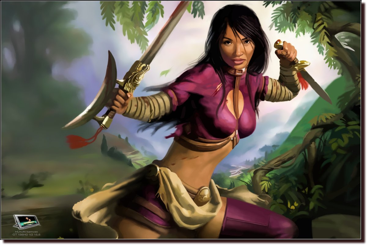 Woman-warrior samurai. (работа выполненная на графическом планшете Huion.) №126. - Anatol L