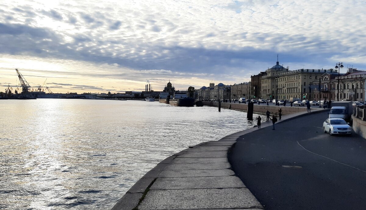 Вид с Благовещенского моста на Набережную Лейтенанта Шмидта - Елена Павлова (Смолова)