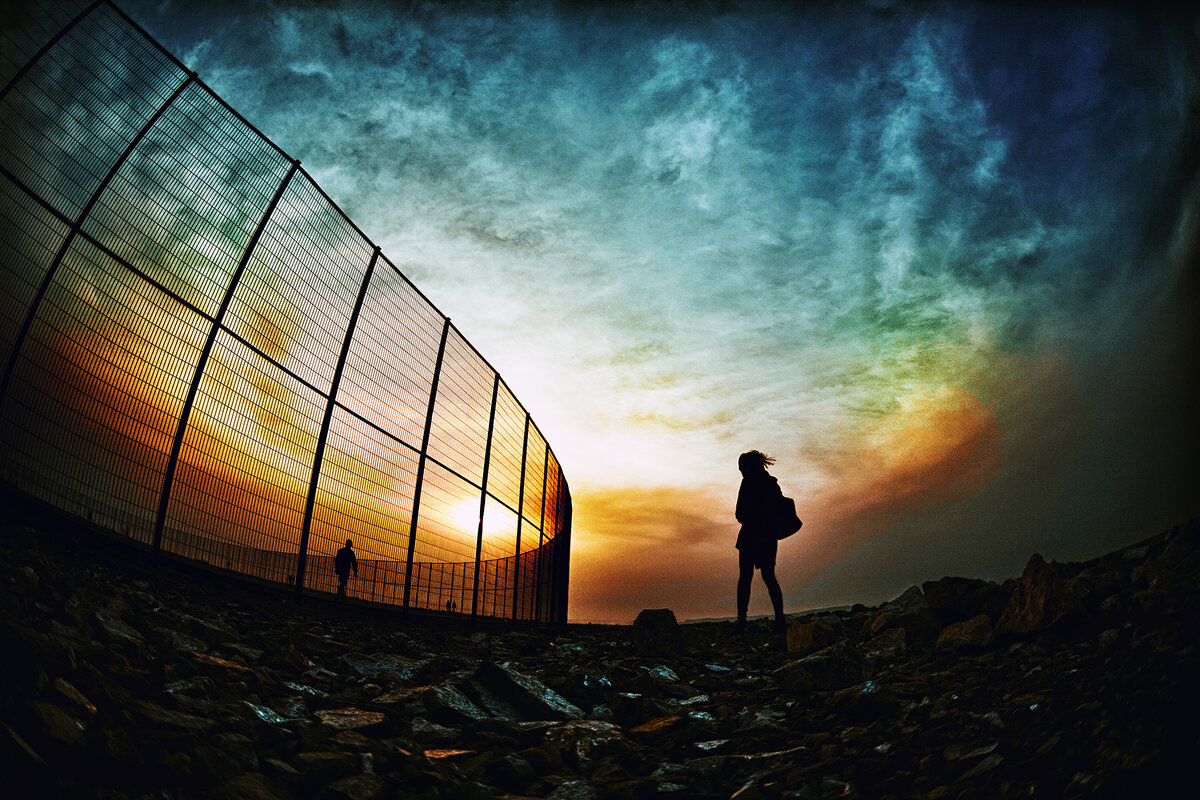 Girl caught in a storm of color - Max Kenzory Experimental Photographer