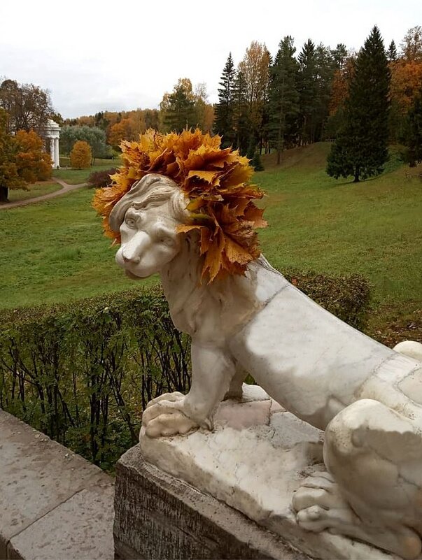 Мраморный лев Итальянской (Большой каменной) лестницы взглядом провожает всех проходящих - Елена Павлова (Смолова)