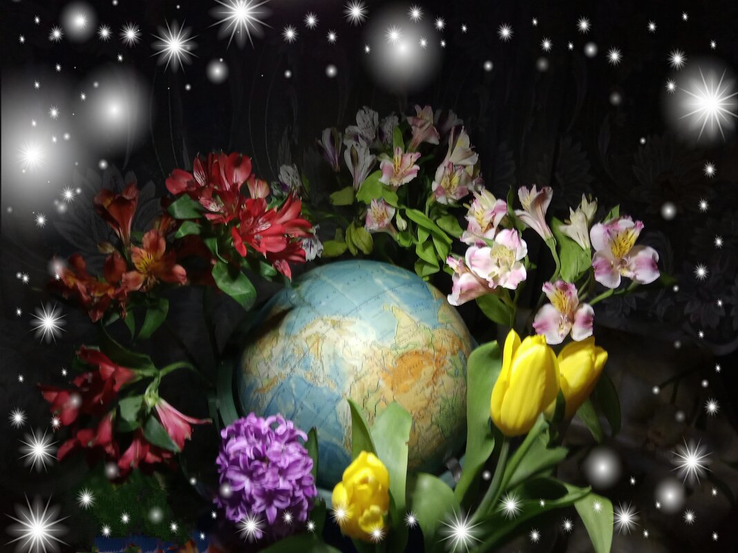 Спасибо Розочке и Кларе, весь мир цветы нам нынче дарит! - veilins veilins