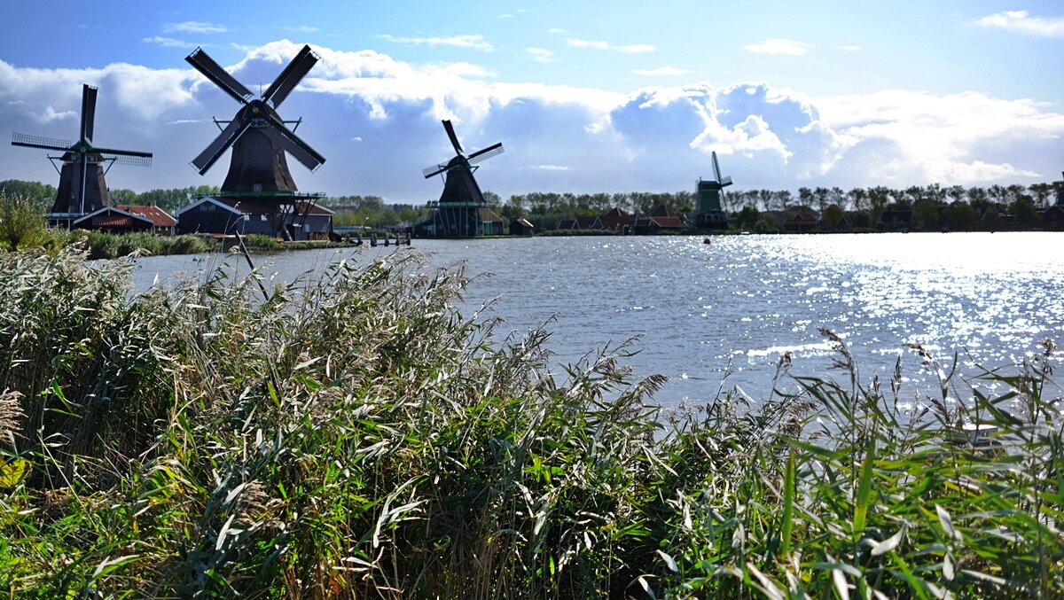 Ветряные мельницы в Zaanse Schans - Нидерланды - wea *