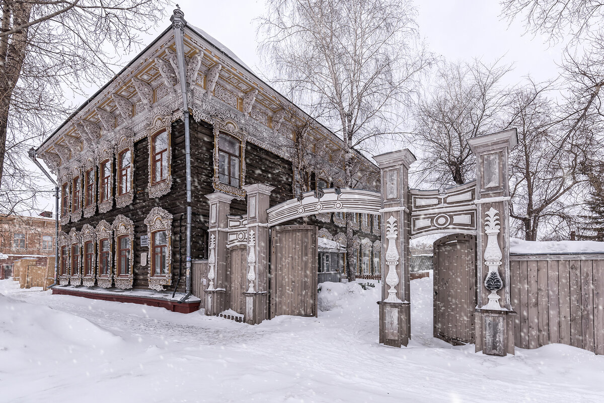Деревянное зодчество Томска зимой
