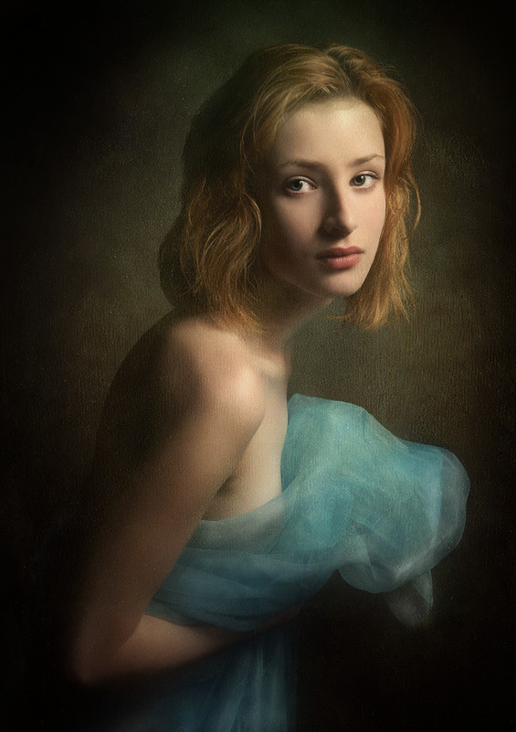 Portrait with a blue organza.... - Михаил Смирнов