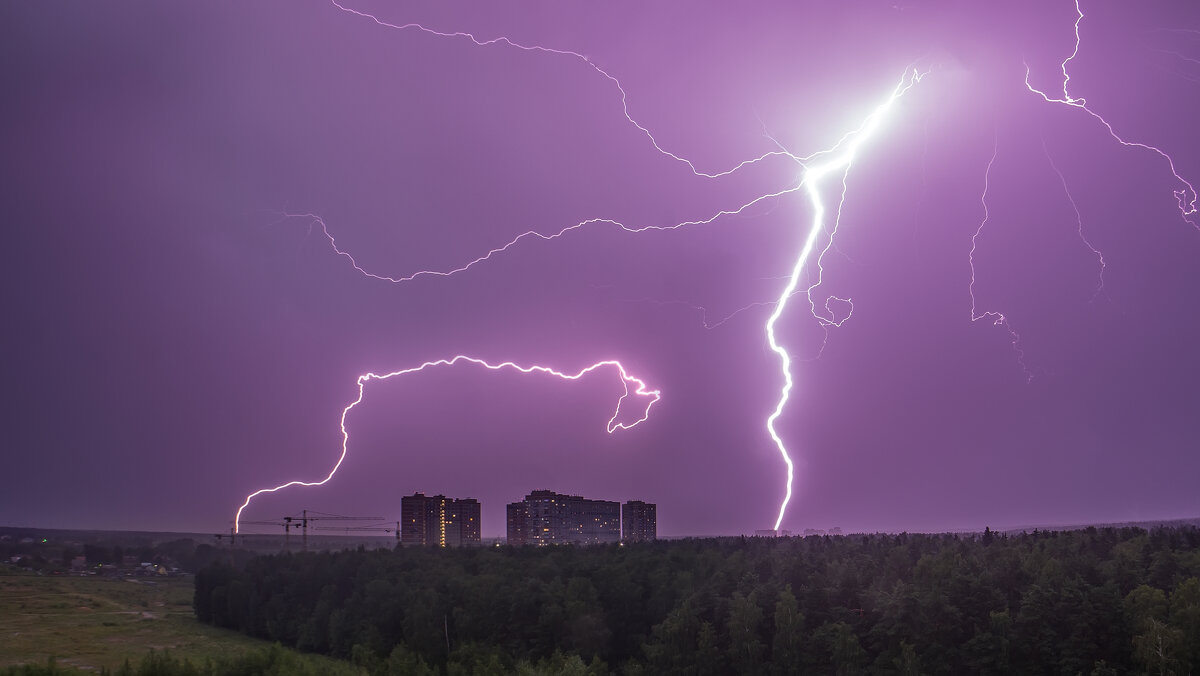 Молния и гроза 8.02 в Новосибирске
