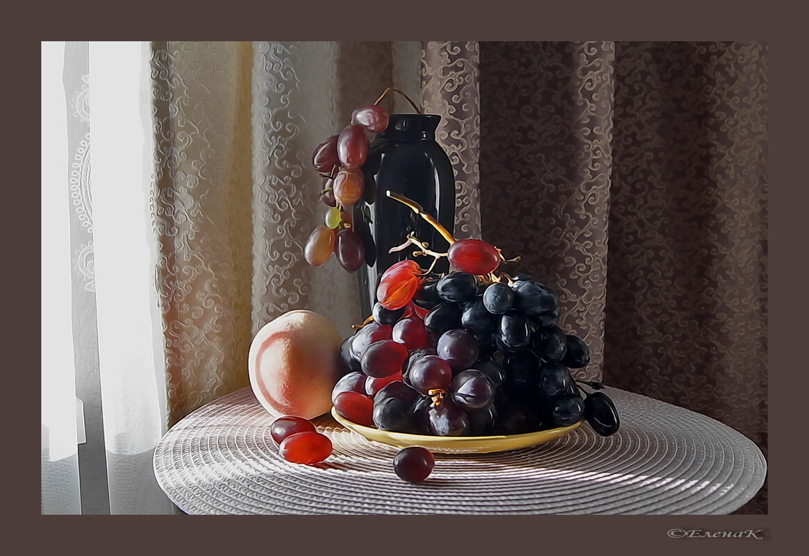 Персик с виноградом - Елена Кирьянова