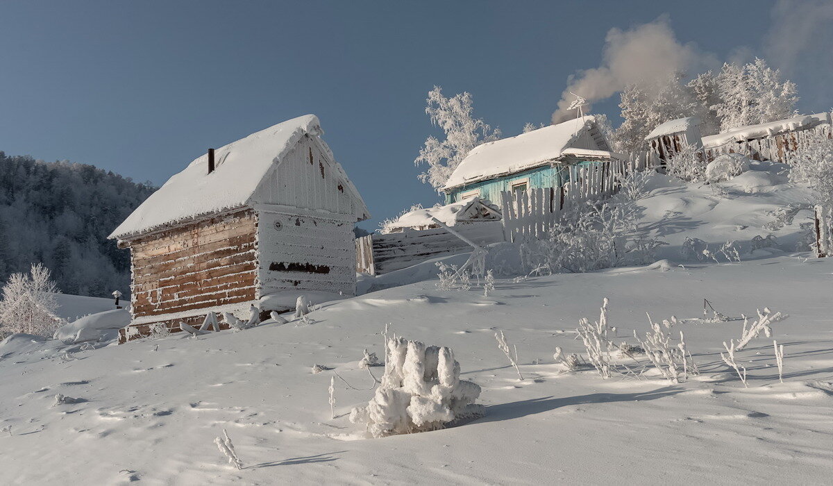 Аляска деревня зимой