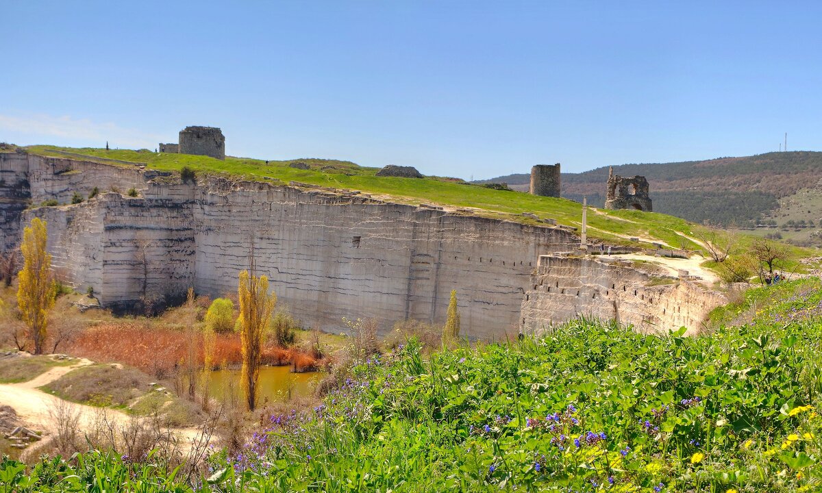 Вид на Инкерманский карьер и крепость Каламита - Константин 