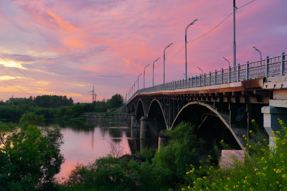 Иркутный мост на закате - Nikolay Svetin