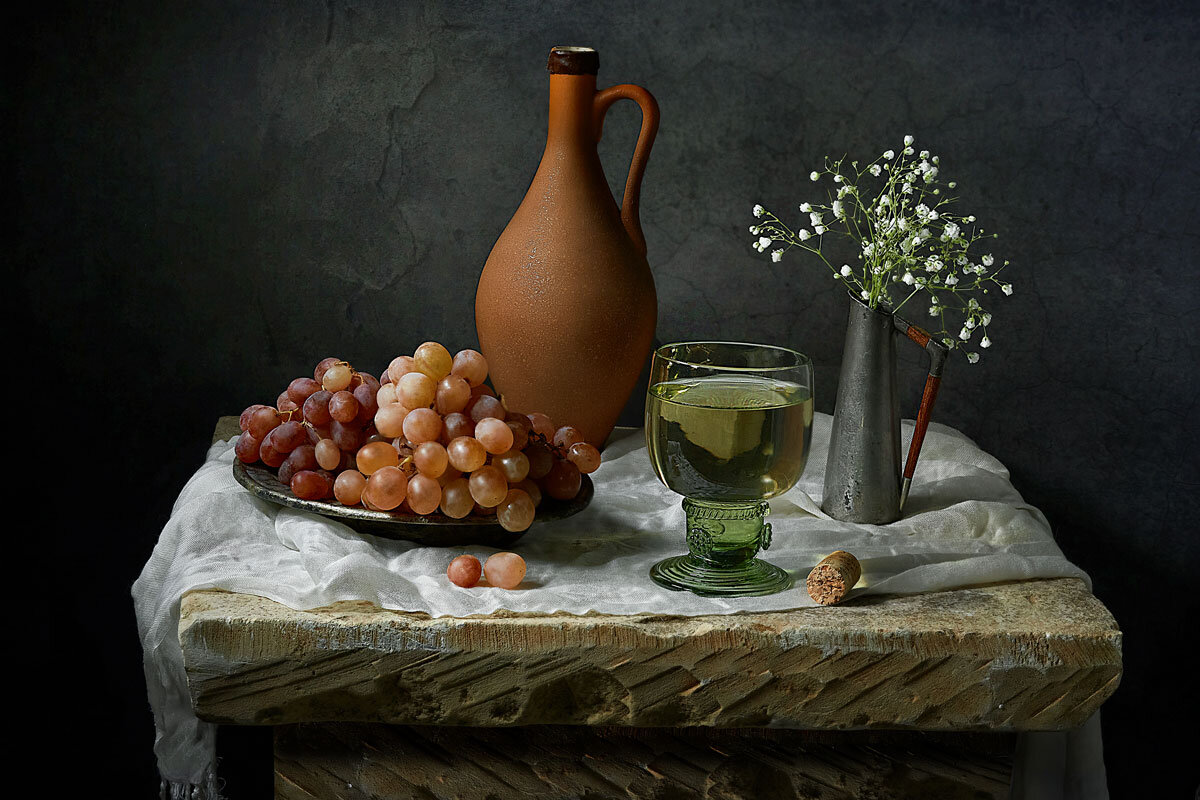 Вино, кувшин и виноград - Victor Brig