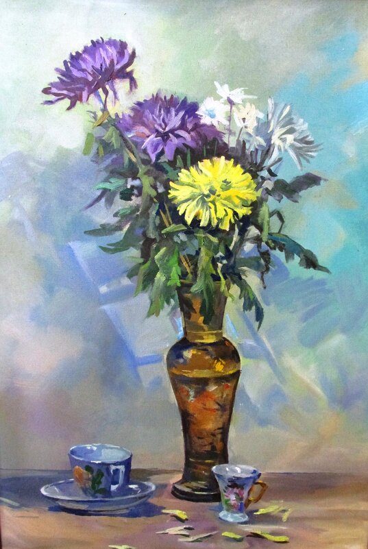 Цветы в индийской вазе. Художник Елесин В.А. - Galaelina ***