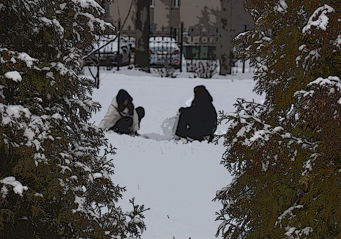 Две девицы на снегу... - Валентина  Нефёдова 