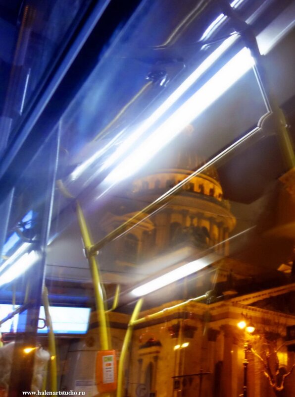 Исаакиевский Собор из окна ночного автобуса №27 - Игорь Корф