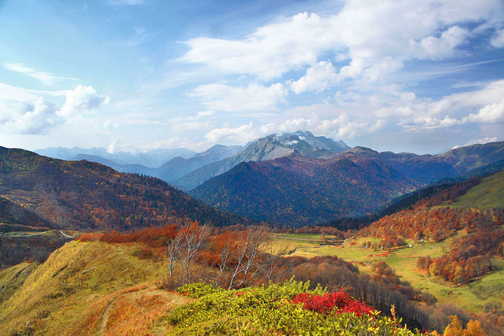 Домбай фото осенью город