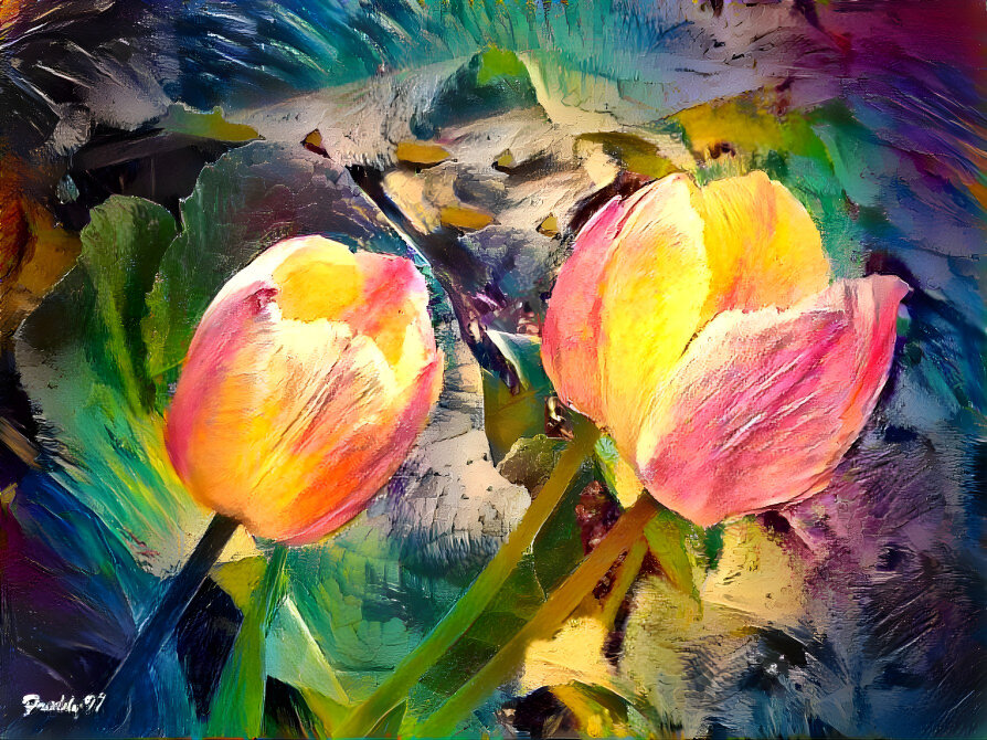 Тюльпаны в саду расцветают, и радостным ярким огнём, как будто костёр, полыхают под тёплым весенним - Freddy 97
