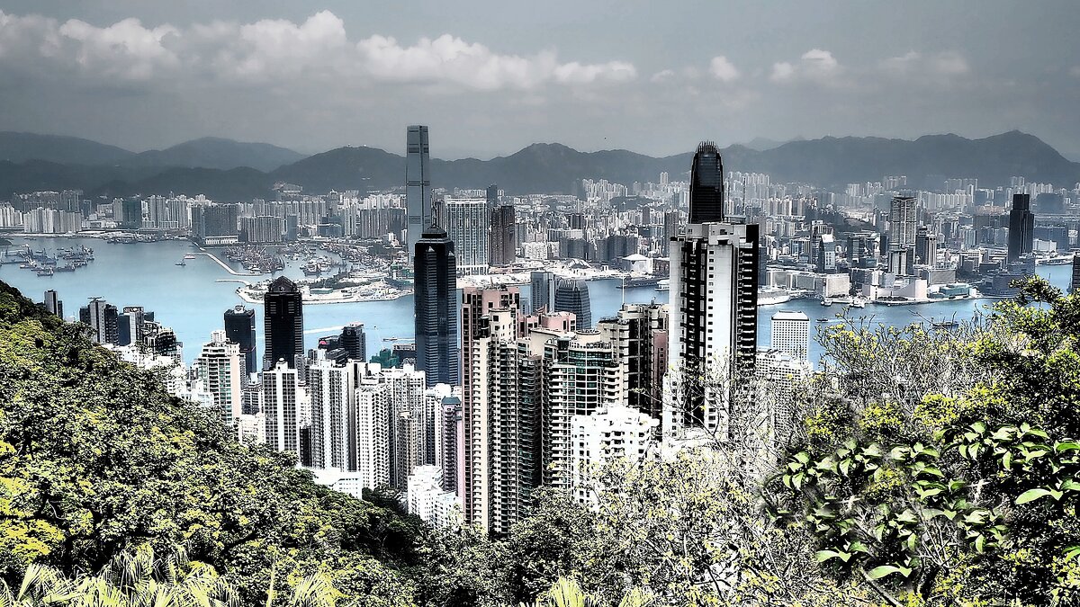 Вид на Гонконг с пика Виктория - wea *