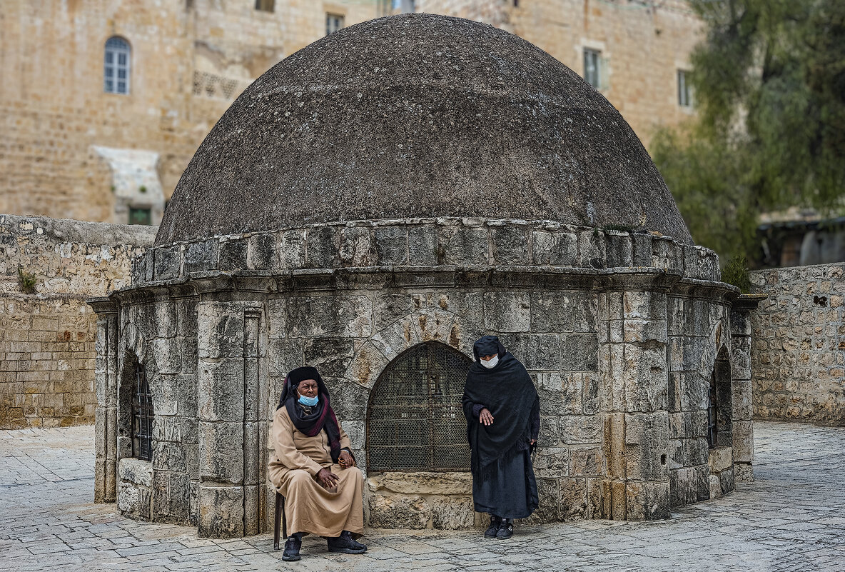 Ethiopian monastery Dir al-Sultan, on the roof of the Church of the Holy Sepulcher - Shmual & Vika Retro