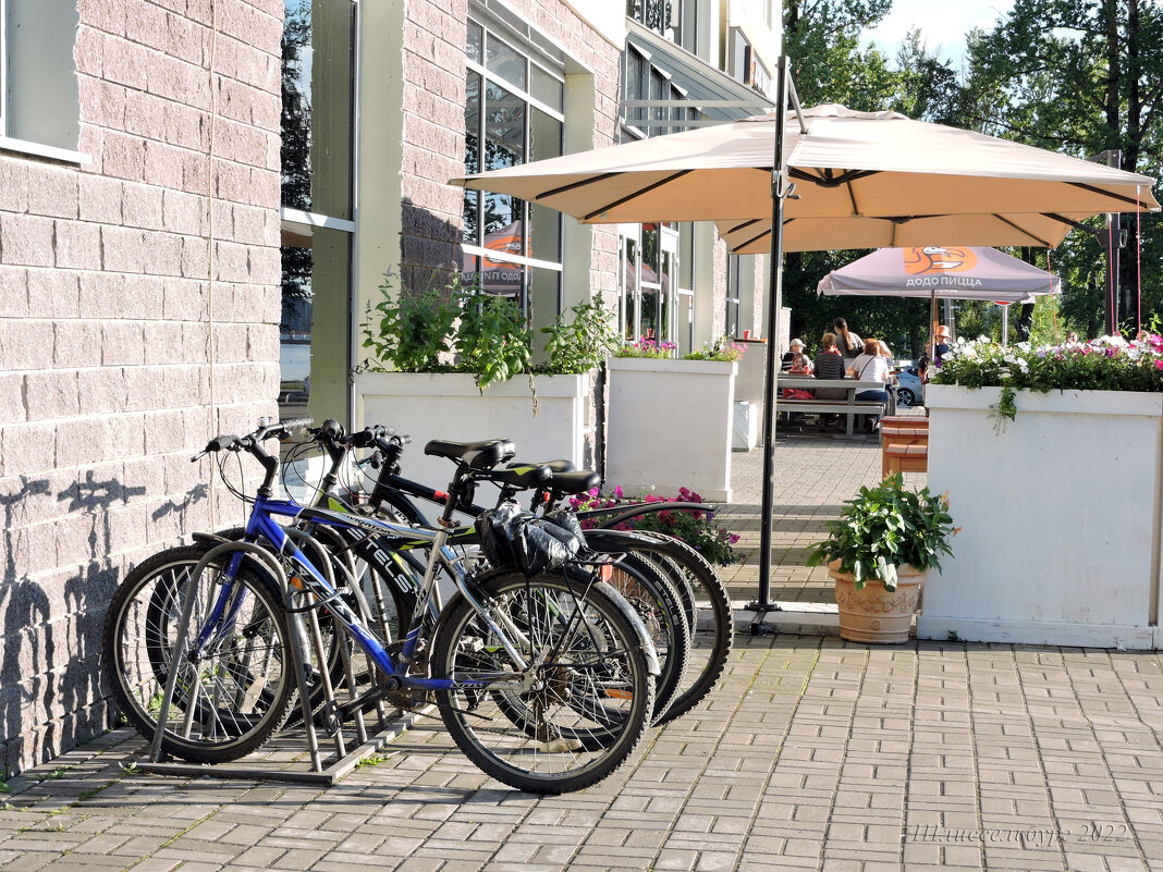Велосипеды у летнего кафе - # fotooxota
