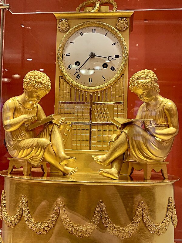 Каминные часы Часы  "Библиотека" или "Дети за чтением" - Владимир Никольский (vla 8137)