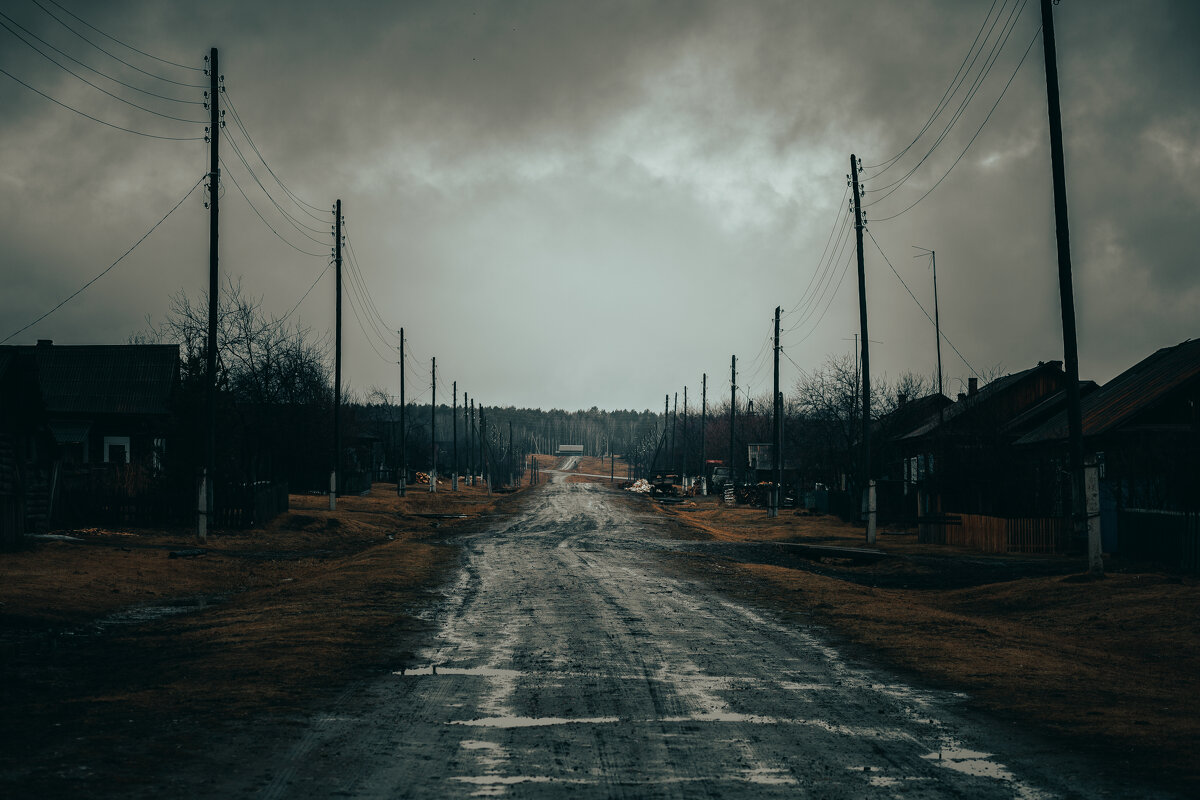 Улица в деревне после дождя - Станислав Брисач