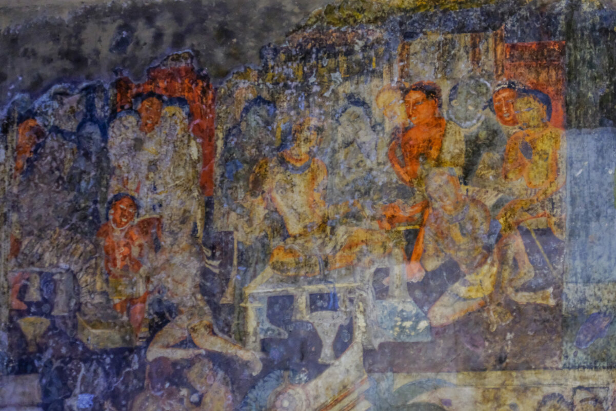 Фреска в вырезанном пещерном храме Аджанта (4) - Георгий А