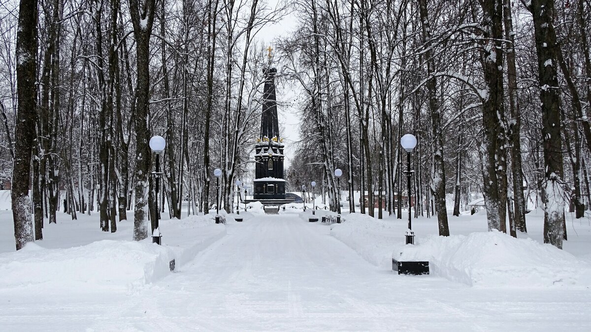 Городской сад в снегу. - Милешкин Владимир Алексеевич 