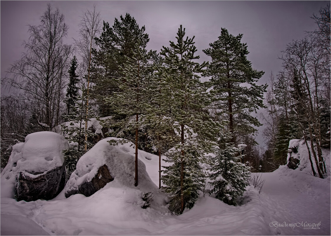 "Мрамор, снег и сосны"© - Владимир Макаров